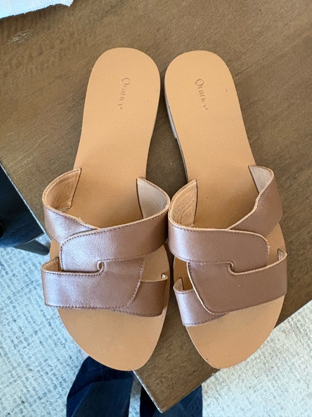 Quince  Brown Slide Sandals for Women